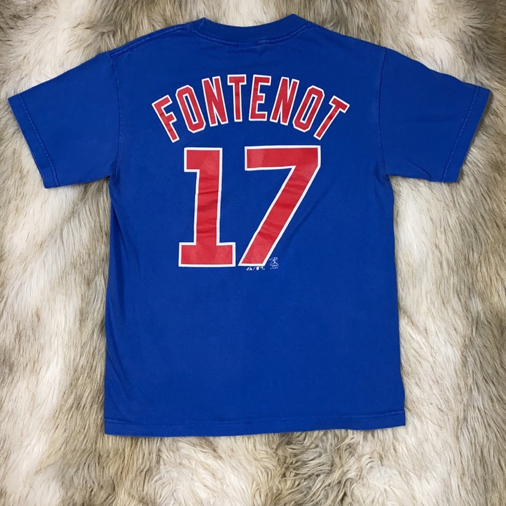 Chicago Cubs Fontenot #17 T-Shirt Men’s Small Blue Majestic MLB